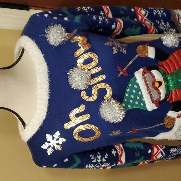 HOLIDAY CHRISTMAS SWEATER SNOW UNITED STATES SWEATERS SMALL WINTER - Picture 2 of 6